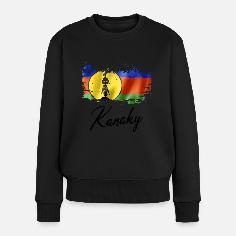 Drapeau Kanak Nouvelle Calédonie Grunge Homme - Pull Premium bio Femme - noir