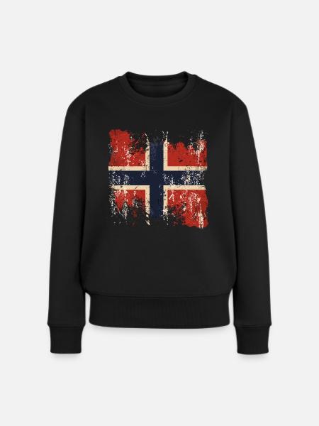Flaga Norwegii Skandynawia Flaga Norwegii - Ekologiczna damska bluza Premium - czarny