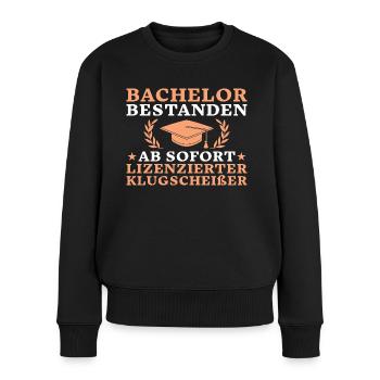 Bachelorprüfung bestandenes Studium Abschluss - Frauen Premium Bio Pullover - Schwarz - Vorne - Julia (174cm)