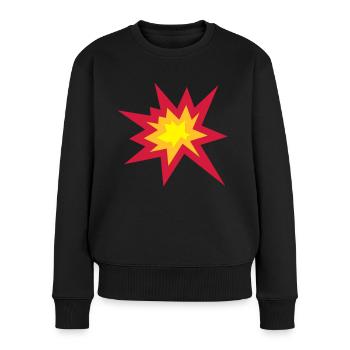 Explosion - Frauen Premium Bio Pullover - Schwarz - Vorne - Julia (174cm)