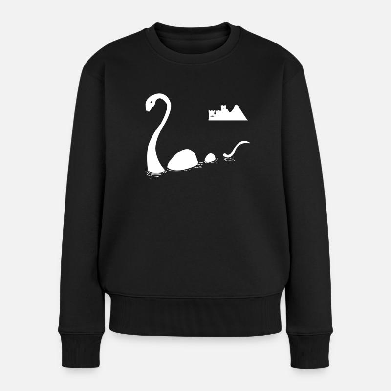 loch ness monster - Frauen Premium Bio Pullover - Schwarz