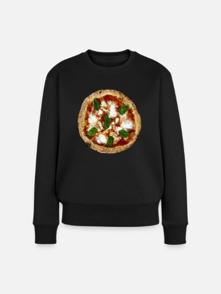 Pizza - Frauen Premium Bio Pullover - Schwarz