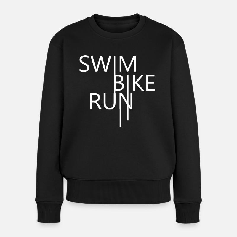 Triathlon Swim Bike Run - Frauen Premium Bio Pullover - Schwarz