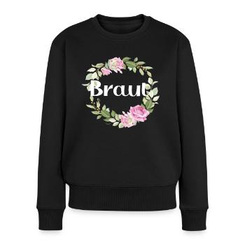 Braut Blumen idee Junggesellenabschied Braut - Frauen Premium Bio Pullover - Schwarz - Vorne - Julia (174cm)