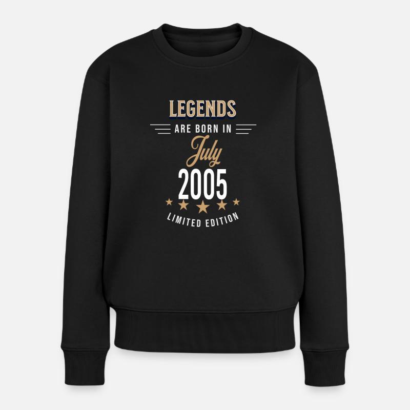 Legends werden im Juli 2005 geboren - Frauen Premium Bio Pullover - Schwarz