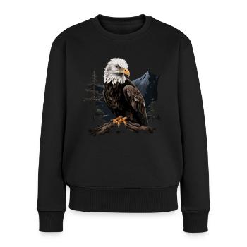 Forêt animale d’aigle à tête blanche - Pull Premium bio Femme - noir - Devant - Julia (174cm)