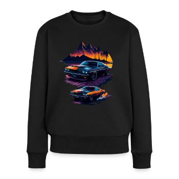 Klassischer Sportwagen - Frauen Premium Bio Pullover - Schwarz - Vorne - Julia (174cm)