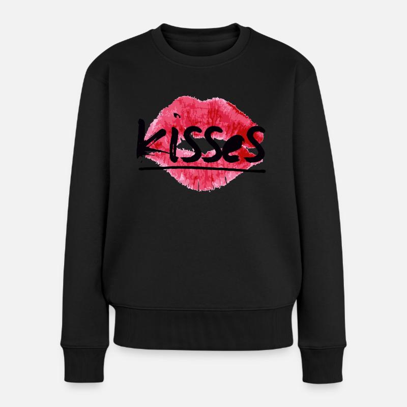 Küsst - Frauen Premium Bio Pullover - Schwarz