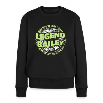 Legenden Bailey - Frauen Premium Bio Pullover - Schwarz - Vorne - Julia (174cm)
