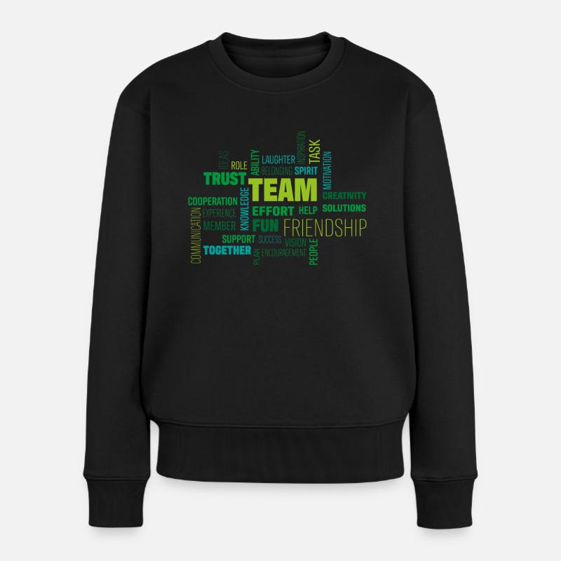 Team - Frauen Premium Bio Pullover - Schwarz