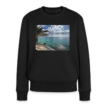 DjNunoKa Design - Aussicht auf Erfolg - Frauen Premium Bio Pullover - Schwarz - Vorne - Julia (174cm)