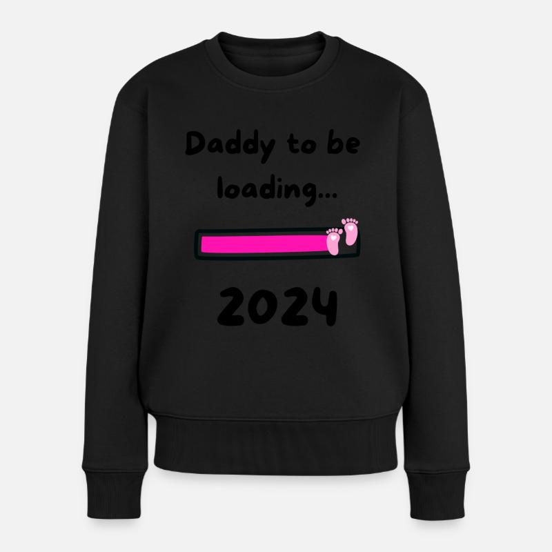 Daddy loading 2024 Girl - Frauen Premium Bio Pullover - Schwarz
