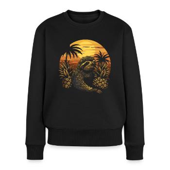 Sloth Sloth Animal Sloth Wilderness Beach Palm Trees - Women's Premium Organic Jumper - black - Front - Julia (174cm)