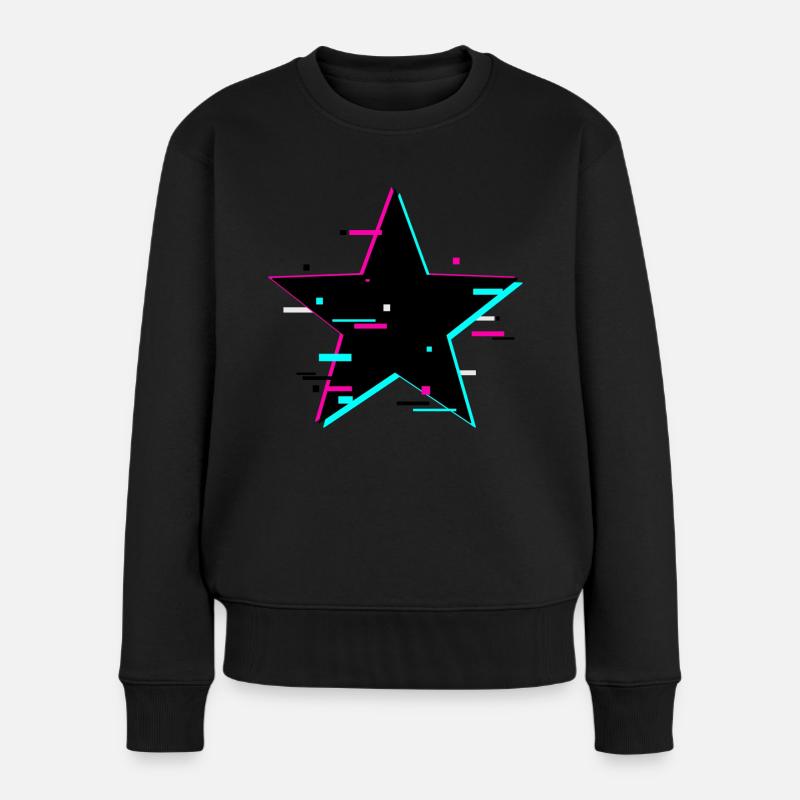 Star - Frauen Premium Bio Pullover - Schwarz