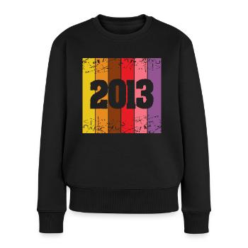 2013 - Frauen Premium Bio Pullover - Schwarz - Vorne - Julia (174cm)