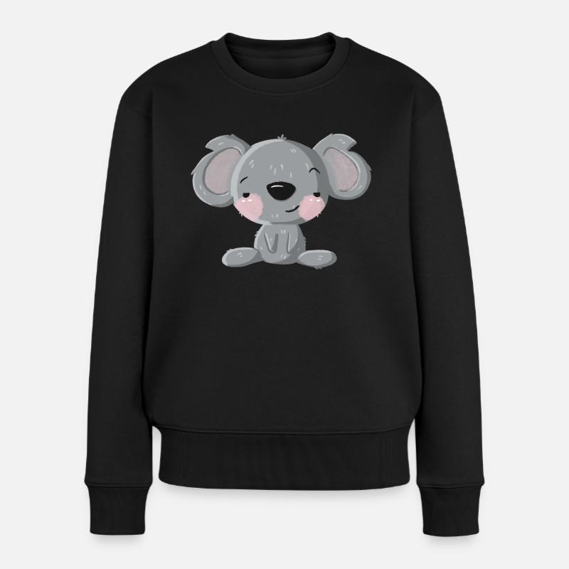 Flirt Koala - Frauen Premium Bio Pullover - Schwarz