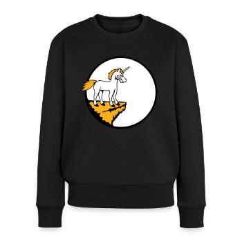 Unicorn Cliff Moon Evil Angry Bad Mood - Women's Premium Organic Jumper - black - Front - Julia (174cm)