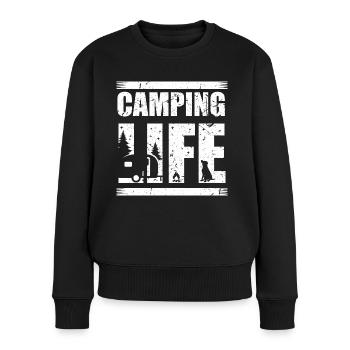 Camping Camper Hunde Camping Leben mit Haustieren Geschenk - Frauen Premium Bio Pullover - Schwarz - Vorne - Julia (174cm)