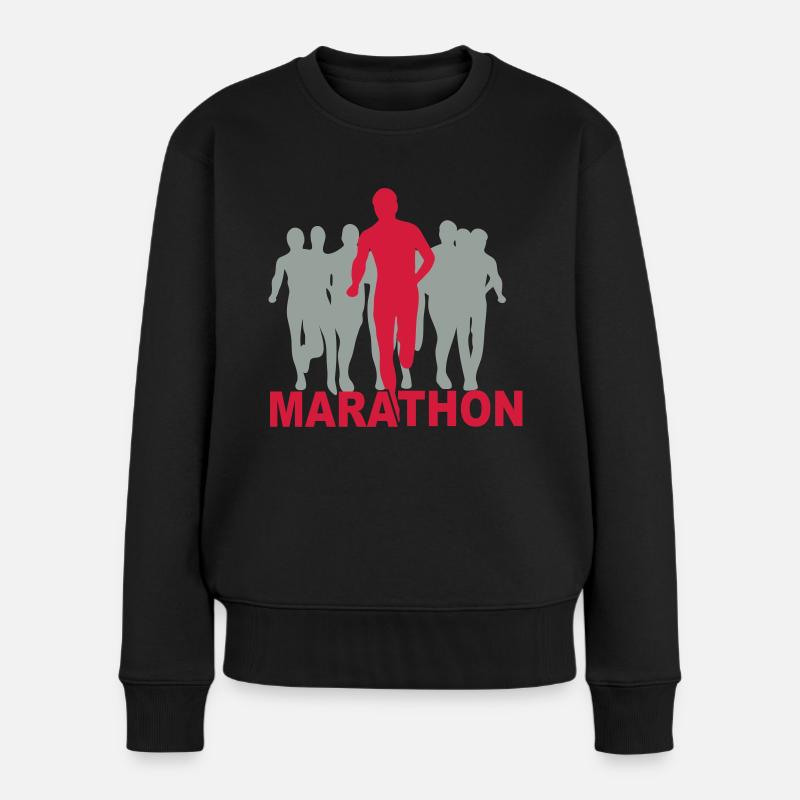 marathon - Frauen Premium Bio Pullover - Schwarz