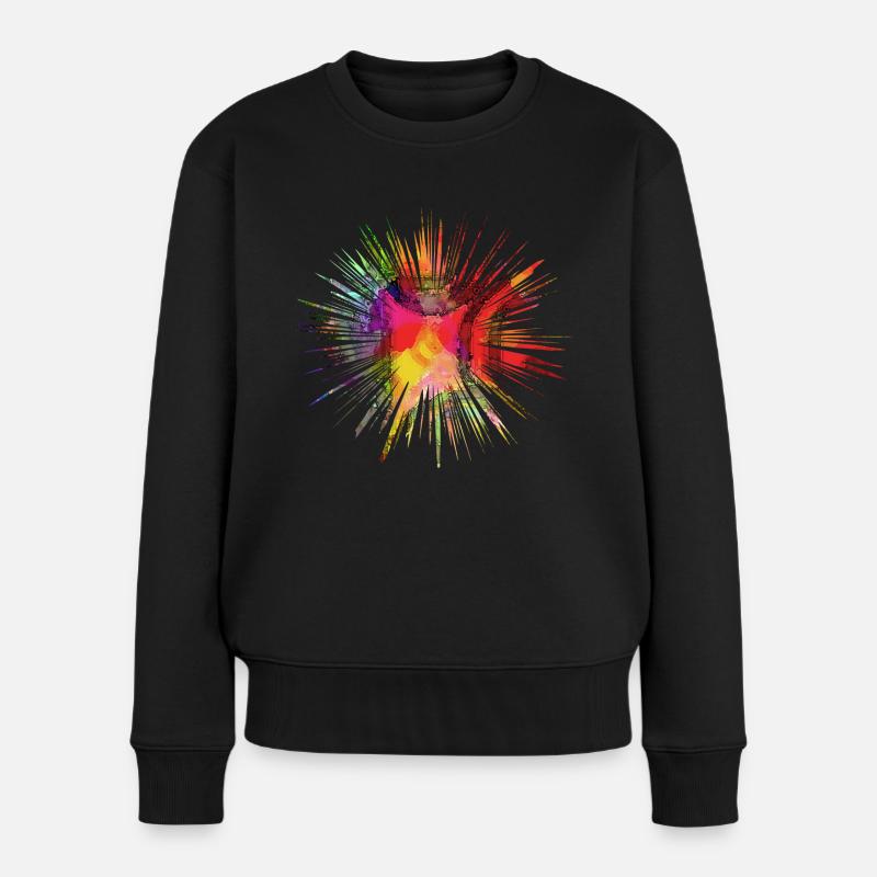 Rainbow star - Regenbogen Stern - Frauen Premium Bio Pullover - Schwarz