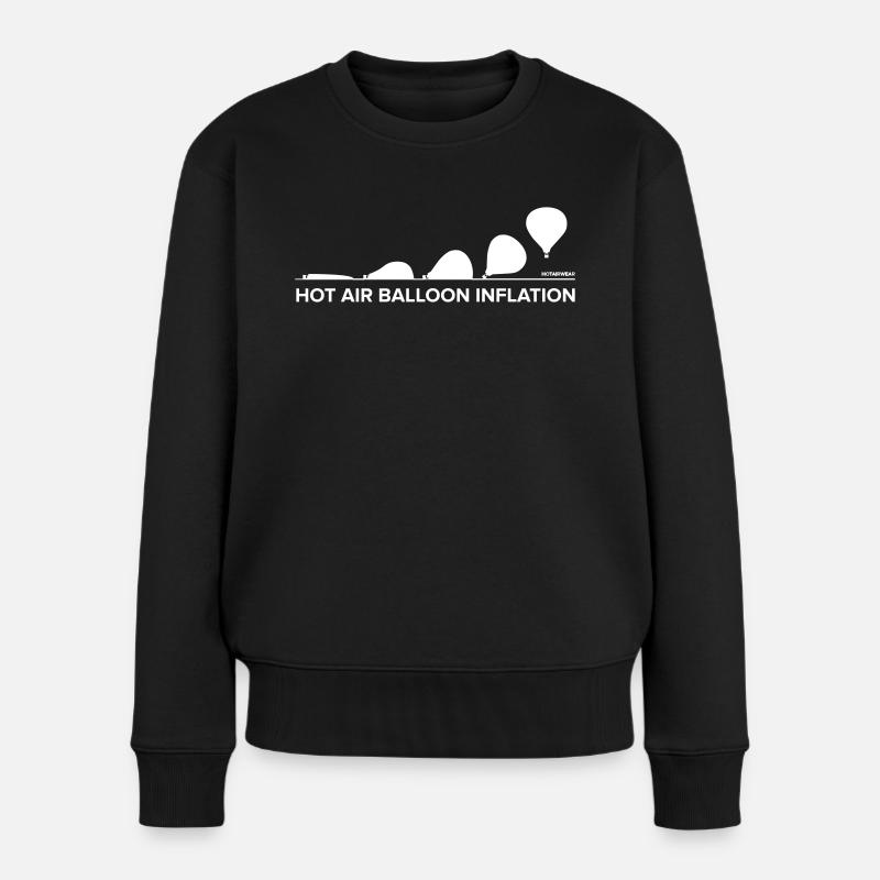 Ballon-Inflation - Frauen Premium Bio Pullover - Schwarz