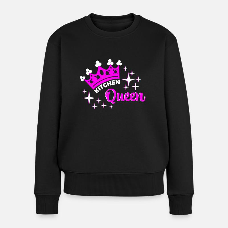Kitchen queen - Frauen Premium Bio Pullover - Schwarz