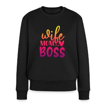femme maman patron - Pull Premium bio Femme - noir - Devant - Julia (174cm)