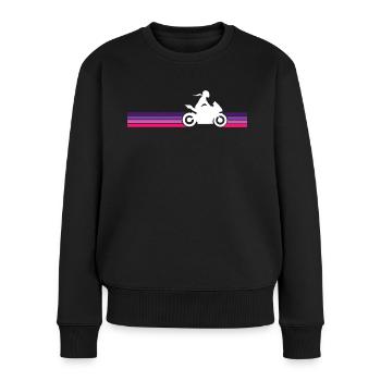 Motocycliste Supersport Bikergirl Nakedbike - Pull Premium bio Femme - noir - Devant - Julia (174cm)