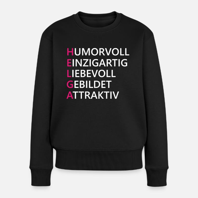 Helga Name Geschenk - Frauen Premium Bio Pullover - Schwarz