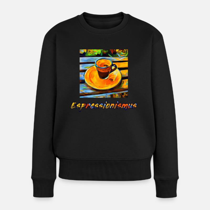 Expressionismus Espresso ergibt Espressionismus - Frauen Premium Bio Pullover - Schwarz