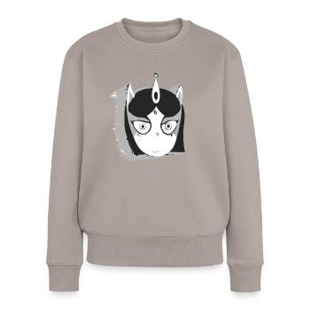 Madame la licorne - Pull Premium bio Femme - taupe - Devant - Julia (174cm)
