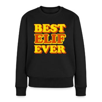 Elif Vorname lustiges Geschenk - Frauen Premium Bio Pullover - Schwarz - Vorne - Julia (174cm)