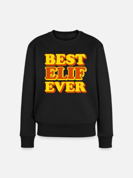 Elif Vorname lustiges Geschenk - Frauen Premium Bio Pullover - Schwarz