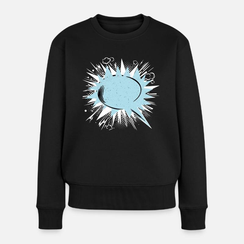 Sprechblase leer - Frauen Premium Bio Pullover - Schwarz