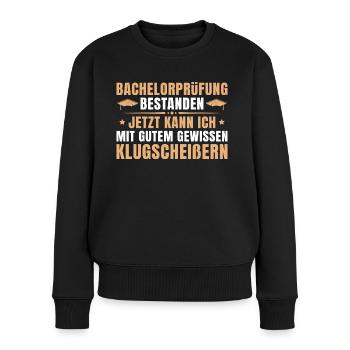 Bachelorprüfung bestanden Uni Bachelor Abschluss - Frauen Premium Bio Pullover - Schwarz - Vorne - Julia (174cm)