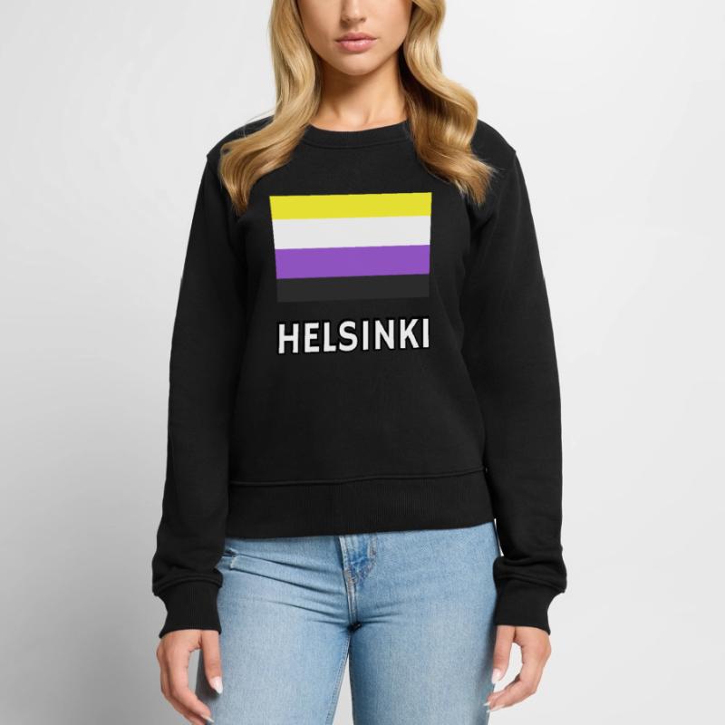 Non binary Pride Flag Helsinki Women's Premium Organic Jumper
