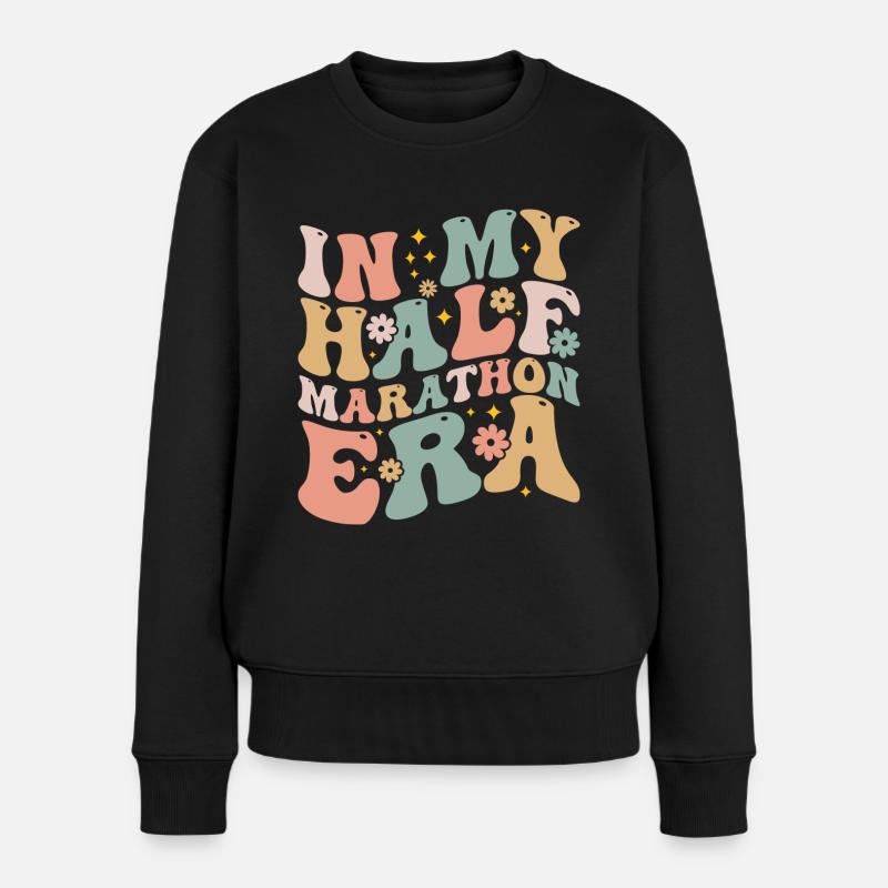 Marathonlauf - In meiner Halbmarathon-Ära - Frauen Premium Bio Pullover - Schwarz
