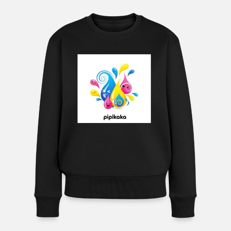 PIPIKAKA Modern - Frauen Premium Bio Pullover - Schwarz