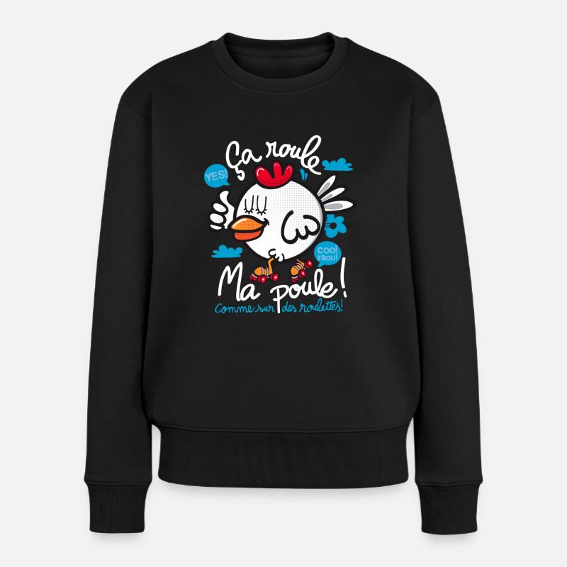 ma poule fonce - Pull Premium bio Femme - noir