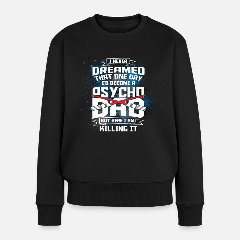PSYCHO DARTH DAD X2X - Frauen Premium Bio Pullover - Schwarz