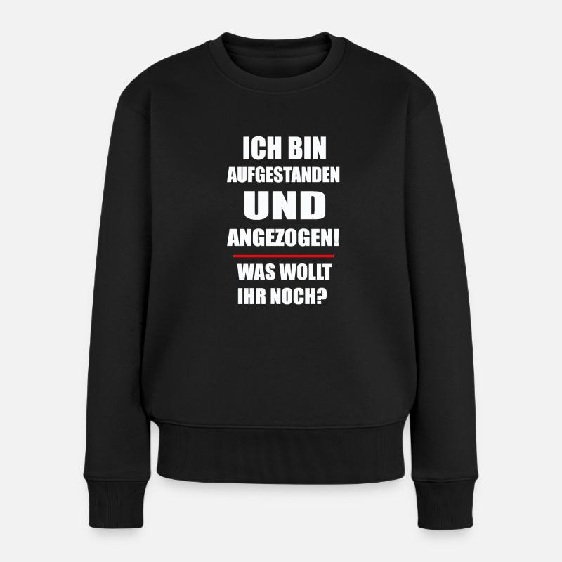 NERD - Was wollt ihr noch - Frauen Premium Bio Pullover - Schwarz
