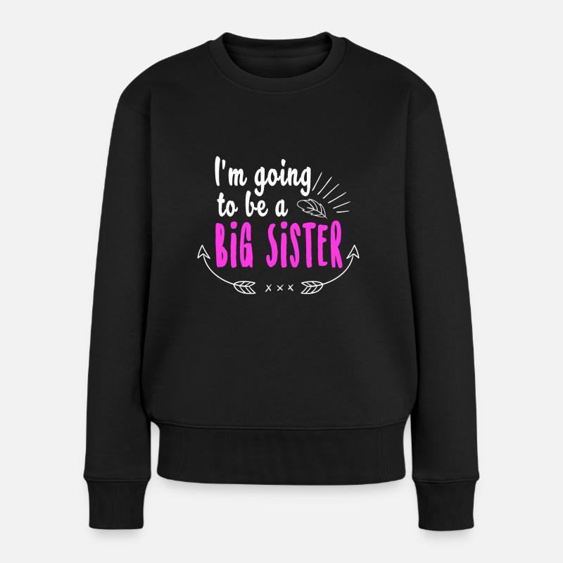 BIG SISTER - Frauen Premium Bio Pullover - Schwarz