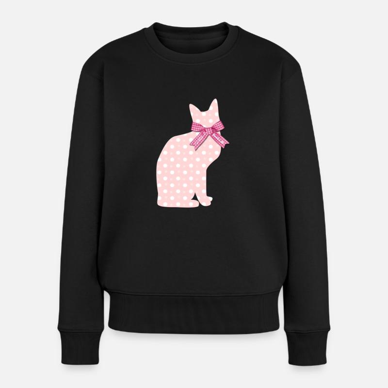 Chat rose « Vibrant » Livres - Pull Premium bio Femme - noir
