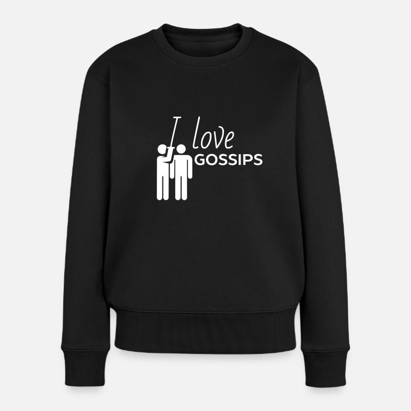 Gossips - Frauen Premium Bio Pullover - Schwarz