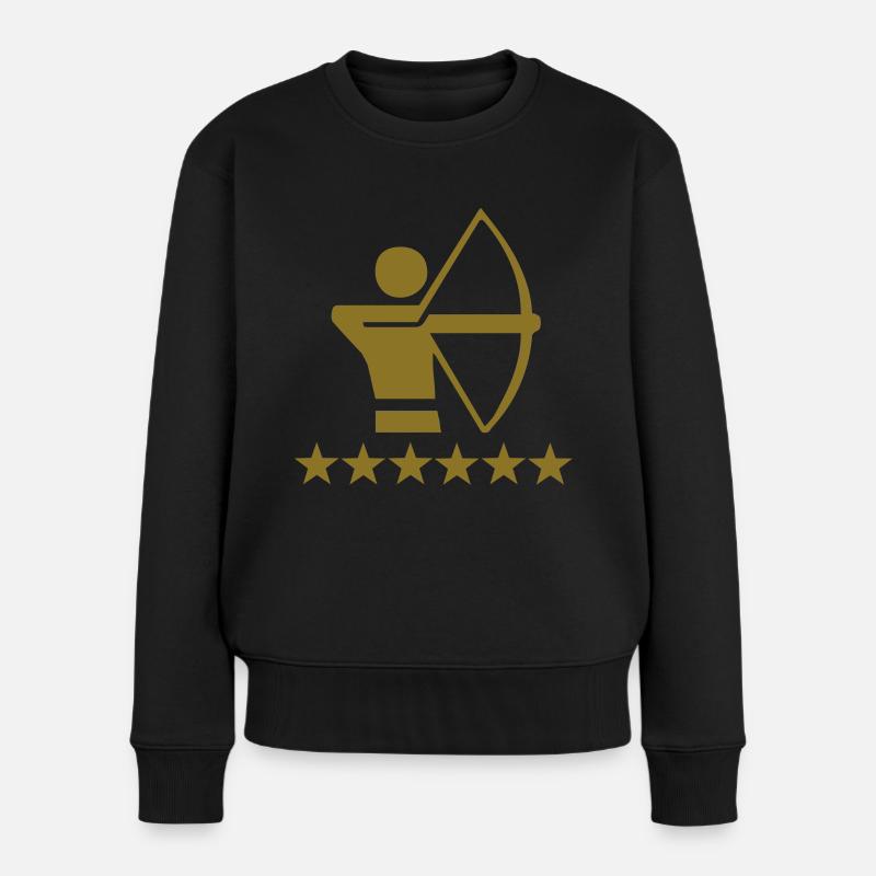 Bogenschießen - Frauen Premium Bio Pullover - Schwarz