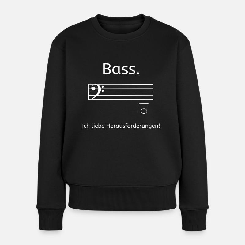 Bass Musik - Frauen Premium Bio Pullover - Schwarz