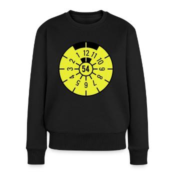 TÜV 1954 - Frauen Premium Bio Pullover - Schwarz - Vorne - Julia (174cm)