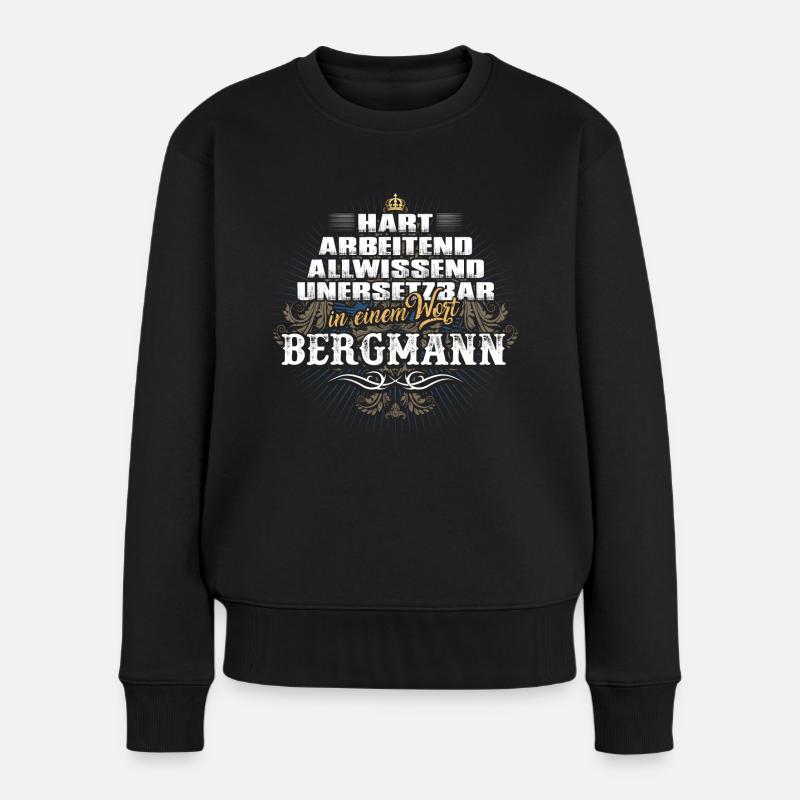 Edles Männer-Berufe-Shirt für den Bergmann - Frauen Premium Bio Pullover - Schwarz