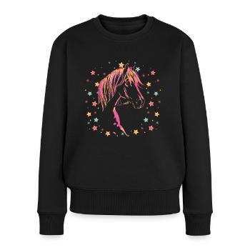 Grande chemise de cheval filles astérisque enfants Cheval - Pull Premium bio Femme - noir - Devant - Julia (174cm)