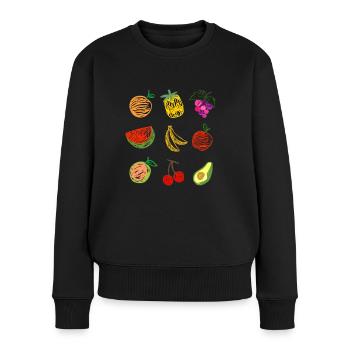 Fruit Salad - Frauen Premium Bio Pullover - Schwarz - Vorne - Julia (174cm)